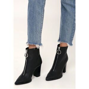 Chinese Laundry‎ Kristin Cavallari Ankle Boots 9.5 Zip Chunky Heel Pointed Toe